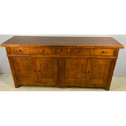 561 - HEAVY BYLAWS STYLE OAK DRESSER BASE WIDTH 201cm