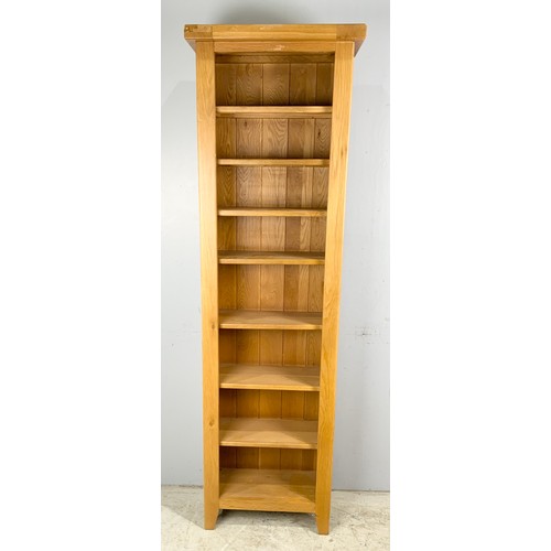 593 - SET OF MODERN  LIGHT OAK TALL BOOKSHELVES WIDTH 56cm , 185cm TALL