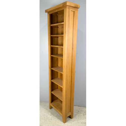 593 - SET OF MODERN  LIGHT OAK TALL BOOKSHELVES WIDTH 56cm , 185cm TALL