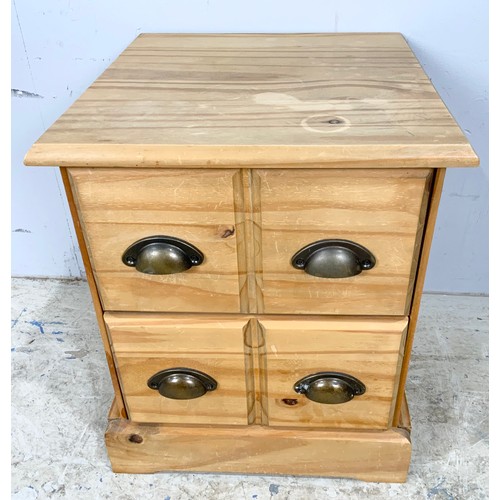 533 - SMALL PINE  TWO DRAWER CABINET WIDTH 39cm