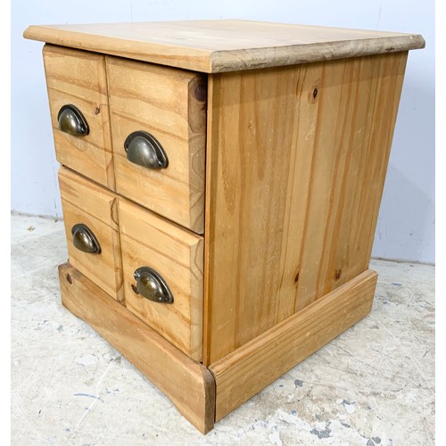 533 - SMALL PINE  TWO DRAWER CABINET WIDTH 39cm