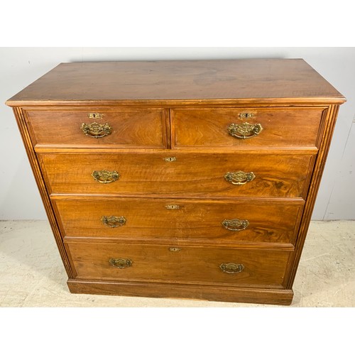 514 - JAS SHOOLBRED & CO MAHOGANY CHEST OF TWO OVER THREE DRAWERS OF LARGE PROPORTIONS WIDTH 121cm, 115cm ... 