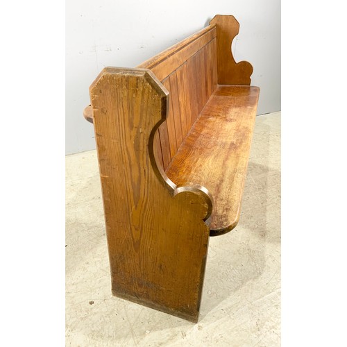 580 - PITCH PINE PEW WITH BOOK REST WIDTH 183cm