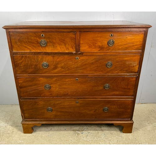 567 - MAHOGANY CHEST OF 2 OVER 3 DRAWERS ON BRACKET FEET WIDTH 108cm