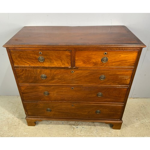 567 - MAHOGANY CHEST OF 2 OVER 3 DRAWERS ON BRACKET FEET WIDTH 108cm