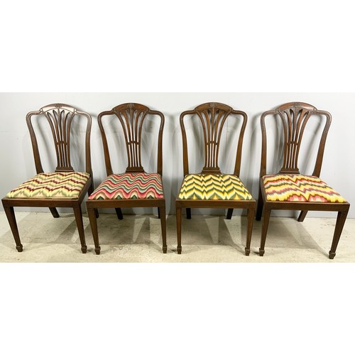 650 - SET OF 6  ( 4 +2 ) GOOD QUALITY HEPPLEWHITE STYLE DINING CHAIRS  WITH DROP IN SEATS & STYLISH UPHOLS... 