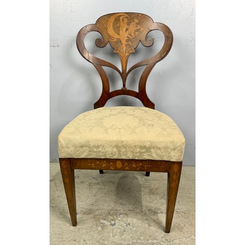 651 - IMPRESSIVE DUTCH MARQUETRY  CHAIR