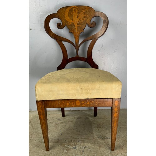 651 - IMPRESSIVE DUTCH MARQUETRY  CHAIR