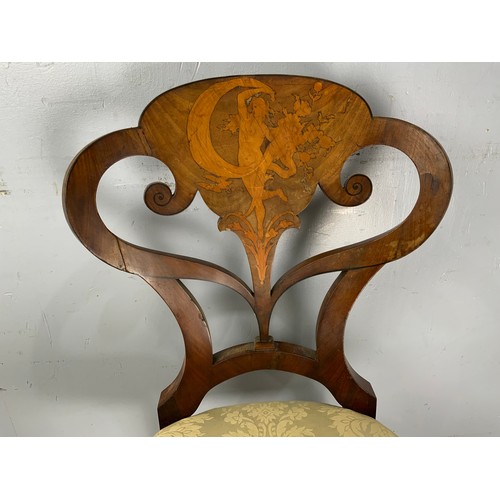 651 - IMPRESSIVE DUTCH MARQUETRY  CHAIR