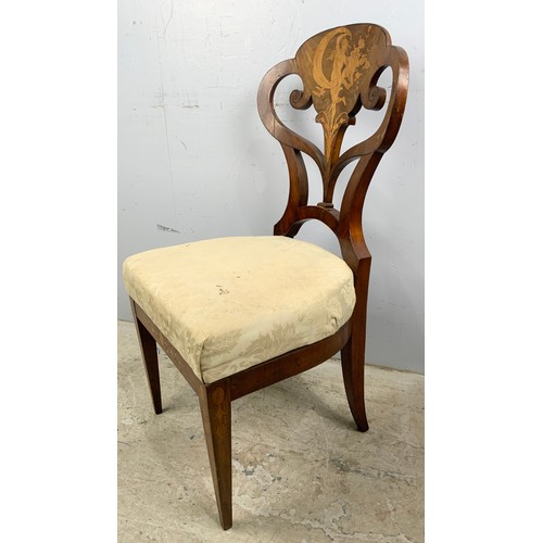 651 - IMPRESSIVE DUTCH MARQUETRY  CHAIR