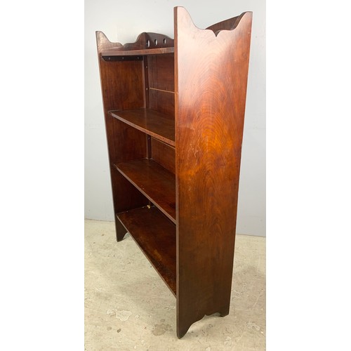 570 - MAHOGANY ARTS AND CRAFTS STYLE BOOKCASE, WIDTH 89cm