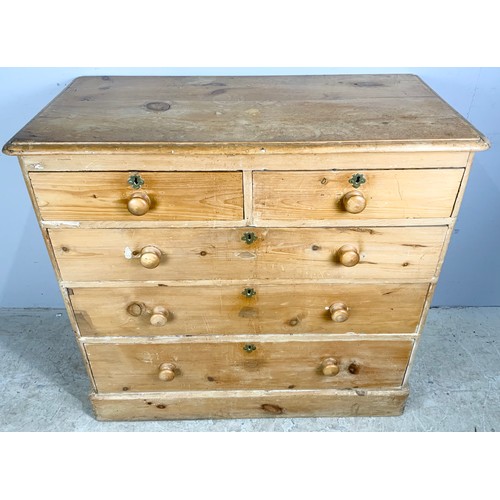 613 - VINTAGE PINE CHEST OF 2 OVER 3 DRAWERS WIDTH 106cm