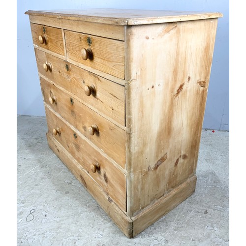 613 - VINTAGE PINE CHEST OF 2 OVER 3 DRAWERS WIDTH 106cm