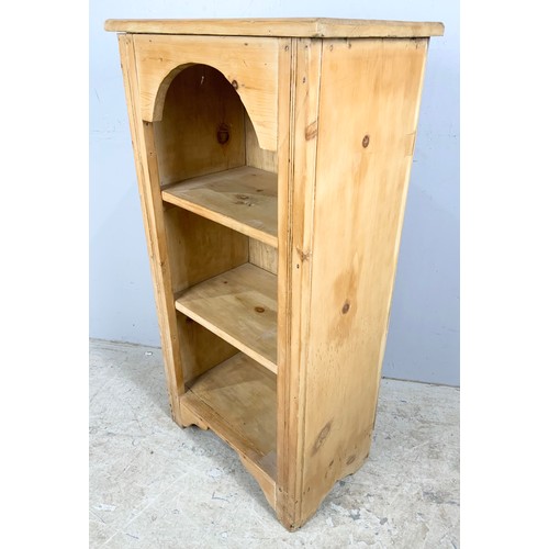 612 - PINE BOOK SHELVES WIDTH 53cm. 102cm TALL