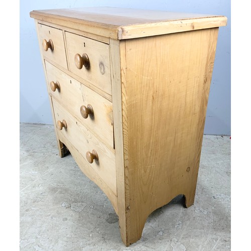 611 - PINE CHEST OF 2 OVER 2 DRAWERS WIDTH 87cm