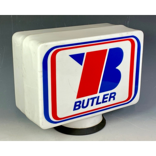 18 - PETROL PUMP GLOBE, BUTLER, A SUBSIDIARY OF PETROFINA. A RARE GLOBE WITH THE RUBBER NEC, PLASTIC