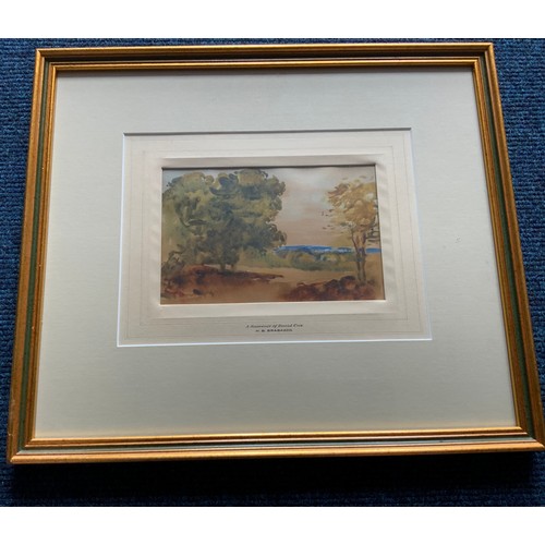 8 - SMALL WATERCOLOUR INITIAL SIGNATURE HBB MOUNTED A SOUVENIR OF DAVID COX  H B BRABAZON  20cm x 13cm F... 