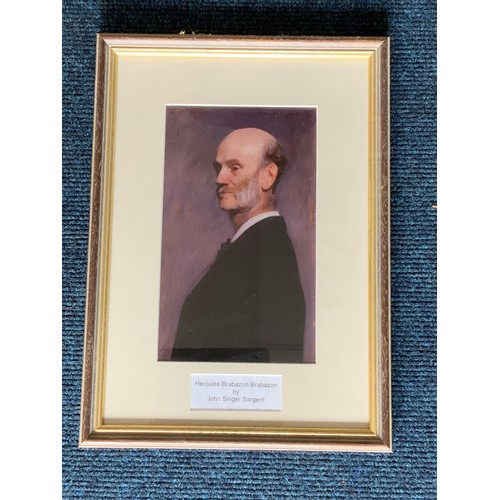 5 - OIL ON PAPER PORTRAIT OF A GENTLEMEN SIGNED TO MR BRABAZON JOHN S SARGENT TITLED HERCULES  BRABAZON ... 