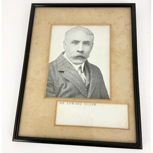 12 - 2 PHOTOGRAPHS DEPICTING SIR EDWARD ELGAR WITH AUTOGRAPHS AND ASSOCIATED PROVENANCE RELATING TO ARTHU... 