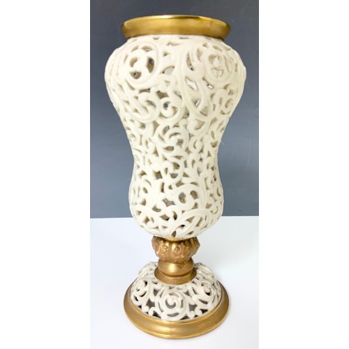 37 - TWO LOCKE AND CO RETICULATED VASES TALLEST 20cm