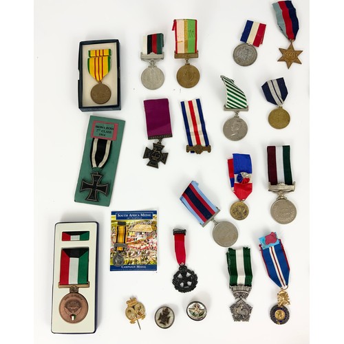 80 - MISC. MEDALS AND COMMEMORATIVES INC. IRON CROSS 2ND CLASS, VIETNAM MEDAL AND MANY OTHERS, SOME APPEA... 