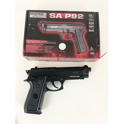 75 - BOXED SWISS ARM SA P92 .177 4.5BB PISTOL - NOTE, PURCHASER MUST BE 18 YEARS OR OLDER AND THE ITEM MU... 