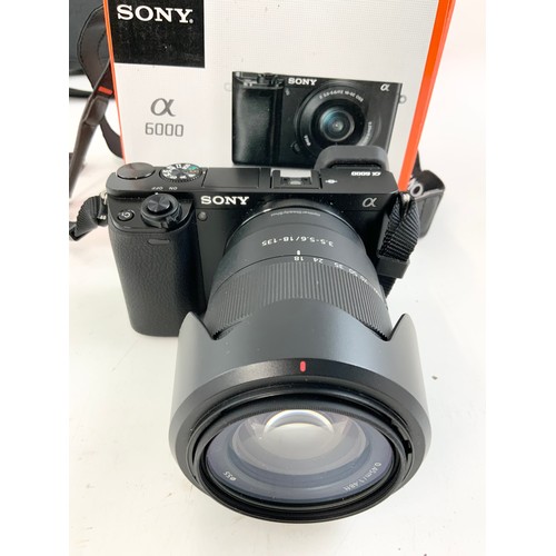 120 - HIGH QUALITY CAMERA EQUIPMENT INCLUDING SONY 6000 TOGETHER WITH 18-135 AND 55-210 LENSES AND HAHNAL ... 