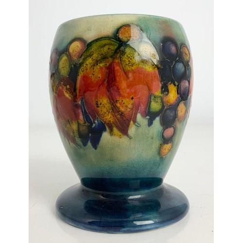 51 - MOORCROFT POTTERY VASE DECORATED IN THE LEAF & BERRY PATTERN WITH W MOORCROFT FACSIMILE BACKSTAMP  1... 