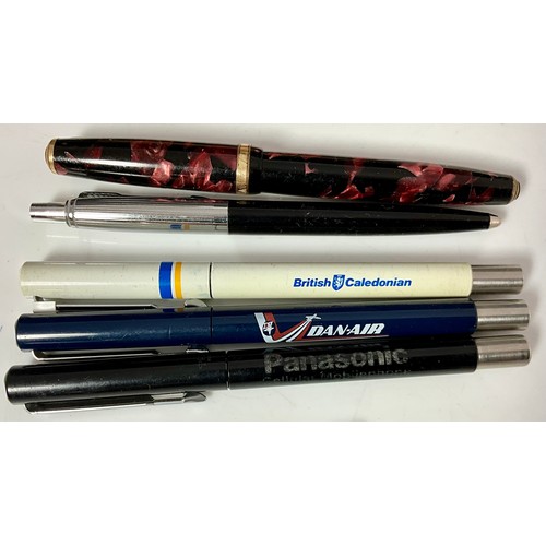 128 - A COLLECTION OF VINTAGE PENS AND PENCILS INC.  PROMOTIONAL BRITISH CALEDONIAN, DAN-AIR, PANASONIC, F... 