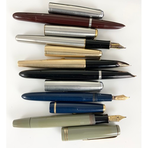 131 - COLLECTION OF 6 VARIOUS PARKER VINTAGE FOUNTAIN PENS