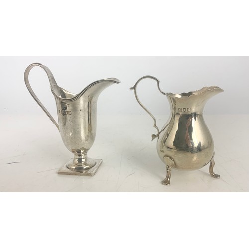 335 - TWO SILVER CREAM JUGS 147g