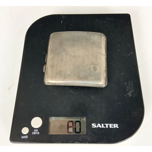 184 - SILVER CIGARETTE CASE 80g