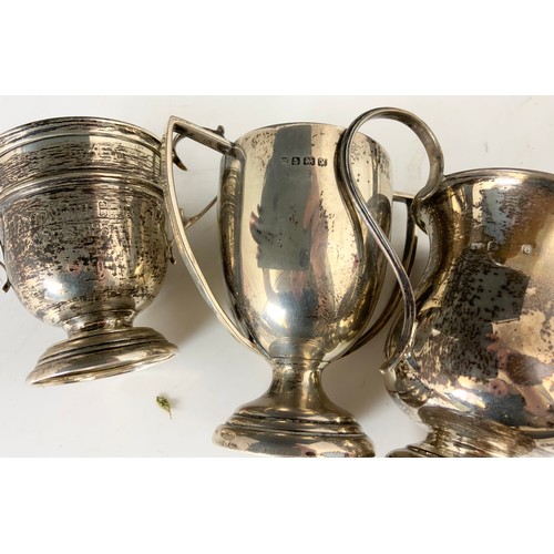 331 - 2 HALLMARKED SILVER TROPHIES &  A HALLMARKED SILVER TANKARD 177g