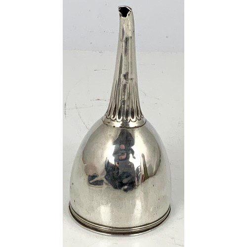 317 - HALLMARKED  MICHAEL PLUMMER LONDON 1794 GEORGIAN SILVER WINE FUNNEL 140g  RUBBED MARKS