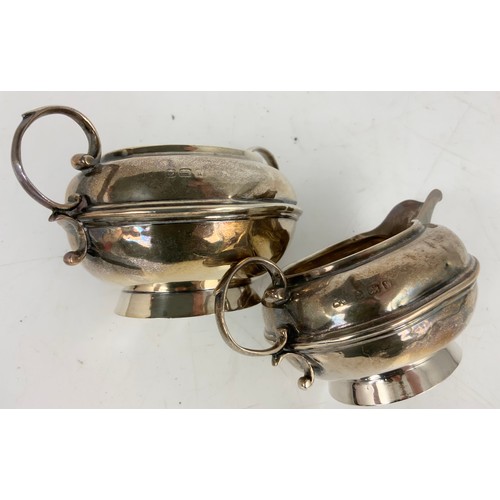 339 - HALLMARKED  SILVER SUGAR BOWL AND CREAM JUG 132g