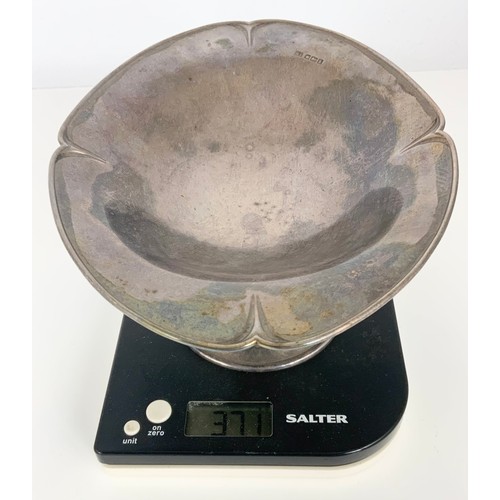 226 - SILVER PEDESTAL DISH WITH OVAL TOP, APPROX. 370g