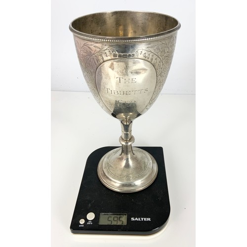 330 - SILVER TROPHY, THE TIBBETTS CUP, APPROX. 595g GROSS