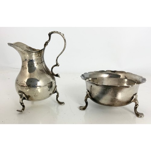 338 - SILVER CREAM JUG AND SUGAR BOWL 175g