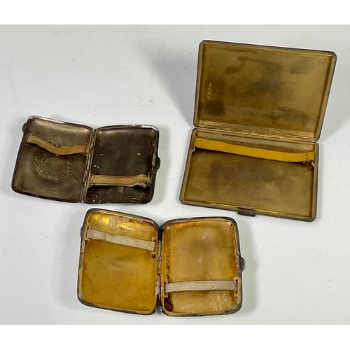 191 - 3 SILVER CIGARETTE CASES, APPROX. 197g