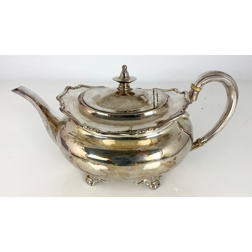 347 - HALLMARKED ATKIN BROTHERS SHEFFIELD 1939 SILVER ORNATE TEA POT 690g GROSS