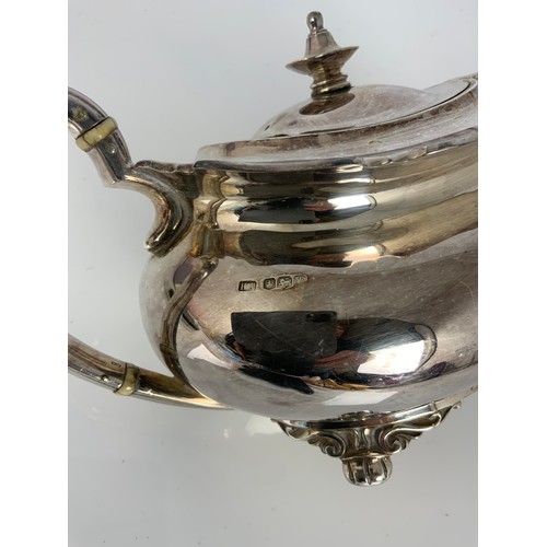 347 - HALLMARKED ATKIN BROTHERS SHEFFIELD 1939 SILVER ORNATE TEA POT 690g GROSS