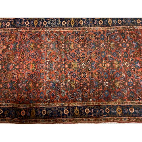 685 - HUGE RED GROUND RUNNER 538cm x106cm