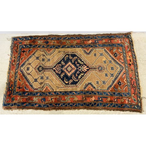 700 - 2 RED & BLUE GROUND RUGS  LARGEST 180cm x 110cm