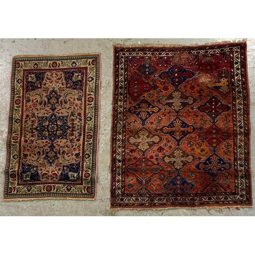 697 - 2 BLUE GROUND RUGS LARGEST 150cm x 125cm