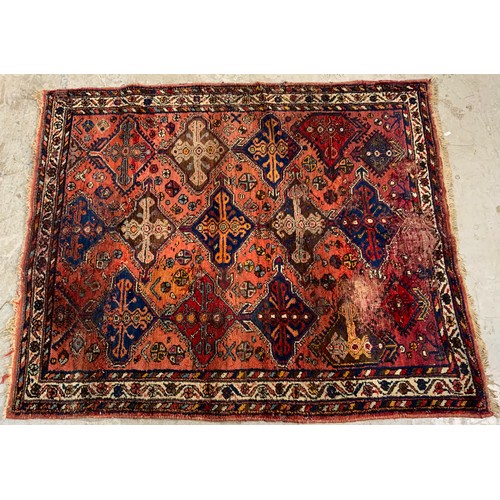 697 - 2 BLUE GROUND RUGS LARGEST 150cm x 125cm