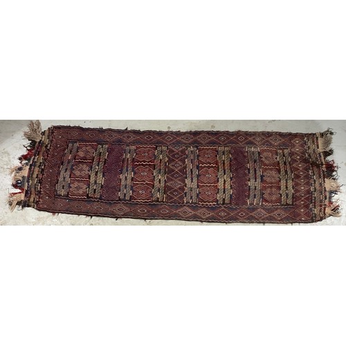 691 - 2 RED GROUND RUNNERS LARGEST 240cm x 85cm