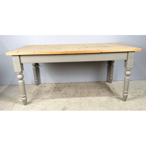 648 - SCRUB TOPPED PINE FARMHOUSE TABLE 167cm x 80cm