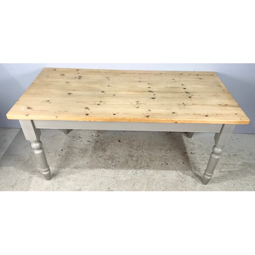 648 - SCRUB TOPPED PINE FARMHOUSE TABLE 167cm x 80cm