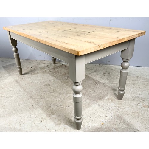 648 - SCRUB TOPPED PINE FARMHOUSE TABLE 167cm x 80cm