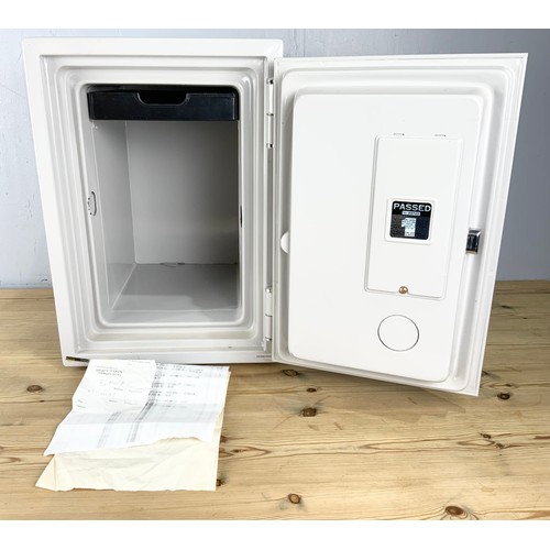 320 - LEABANK COMBINATION SAFE WITH KEY  50cm TALL